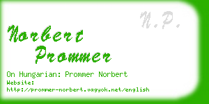 norbert prommer business card